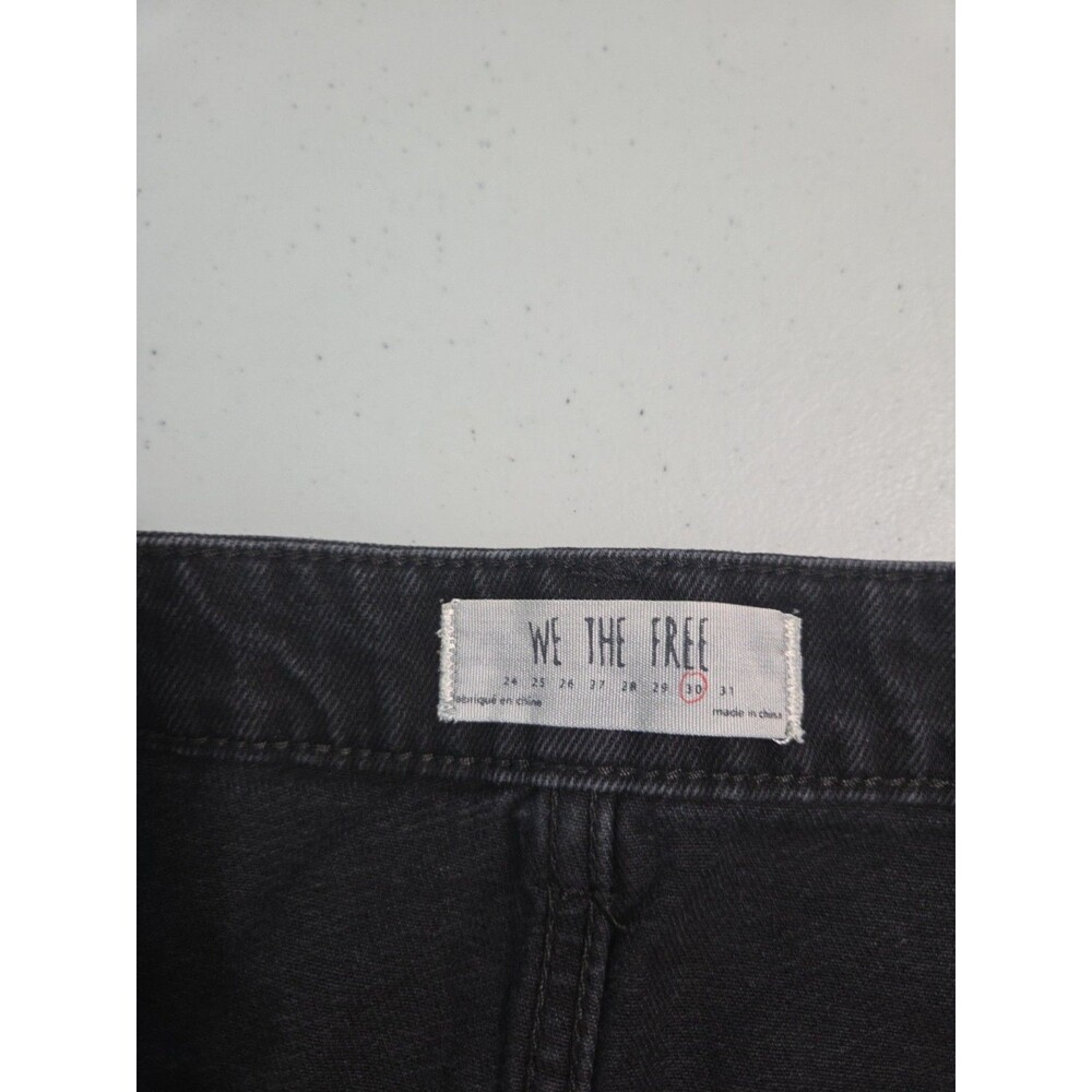 Free People We The Free Black Denim Raw Hem Mini Skirt - Size 30 NEW - Picture 6 of 7